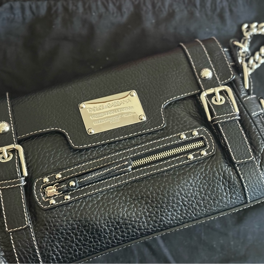 Dolce & Gabbana Black Leather Crossbody Bag
